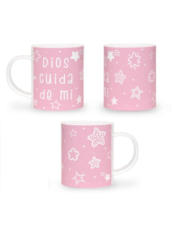 Producto - Taza DIOS CUIDA DE MÍ rosa