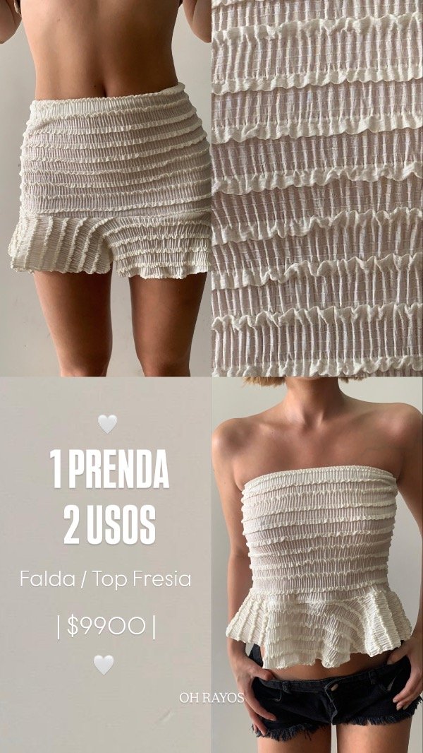 Producto - Top/Falda Fresia Blanco (Doble Uso)