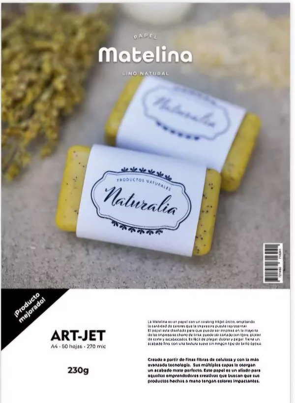 Producto - Papel Matelina Lino Natural - 230 gr - 50 hojas
