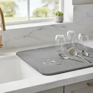 Producto - Paño Escurridor Microfibra Absorbente Secaplatos Vasos 240 Color Gris