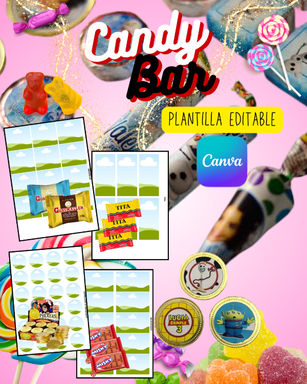Producto - PACK CANDY. Plantillas Editables de Canva