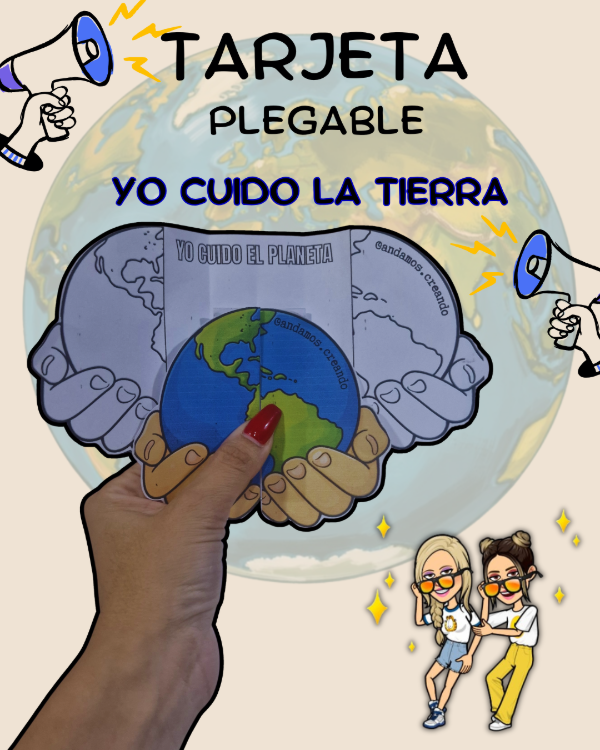 Producto - TARJETA PLEGABLE. YO CUIDO EL PLANETA
