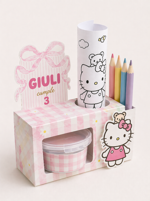 Producto - Cajita con dibujos, colores y masa x 10 unidades