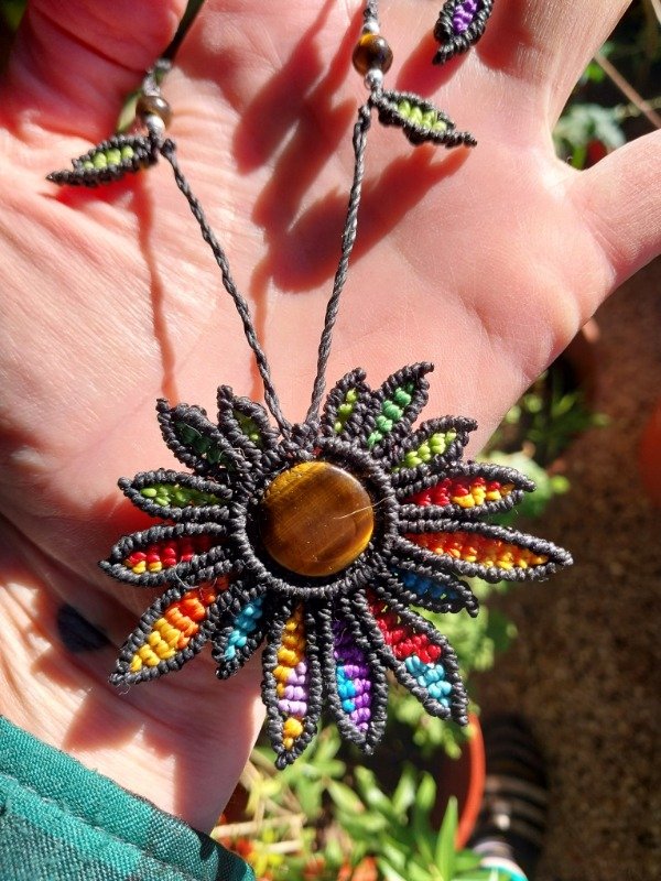 Producto - Dije Petalos Invierno con Ojo de Tigre