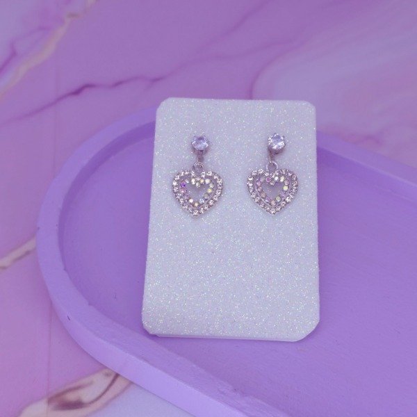Producto - Aros pasante corazon doble stras AQ