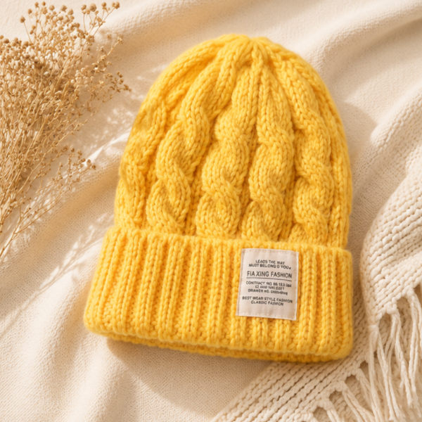 Gorro Lana Nube Amarillo Idea de Regalo — imagen 3