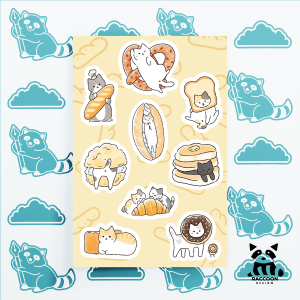 Producto - Plancha de Stickers Cat Bakery