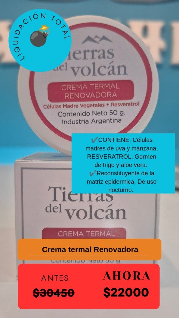 Producto - Crema termal renovadora celulas madres
