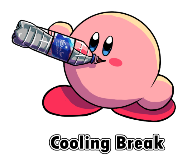 Producto - Sticker Kirby cooling break agua