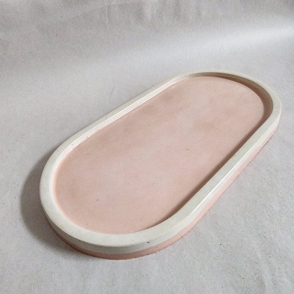 Producto - Bandeja Oval De Cemento - 24,5 Cm X 12,5 Cm