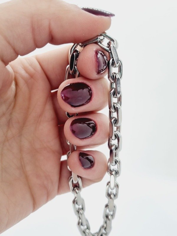 Producto - Pulsera acero quirurgico eslabones oval aplanado ypul606