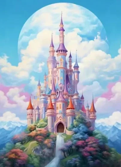 Producto - Kit De Pintura Con Diamantes Diamond Painting 30x40cm - Castillo Fantasía