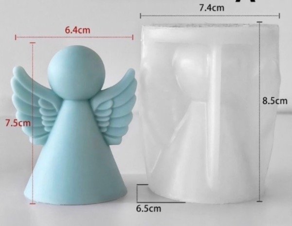 Producto - MOLDE SILICONA ÁNGEL CON ALAS LABRADAS - 1