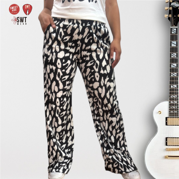 Producto - Palazo Morley PRINT NEGRO BLANCO Hasta Talle 8