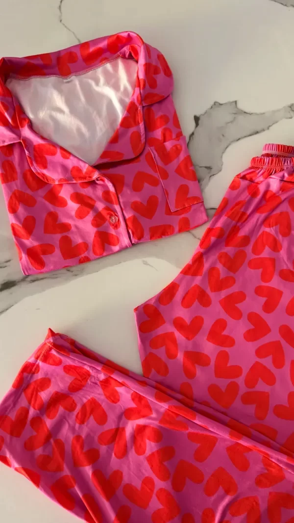 Producto - Camisero Corazones fucsia adultos manga corta - 1