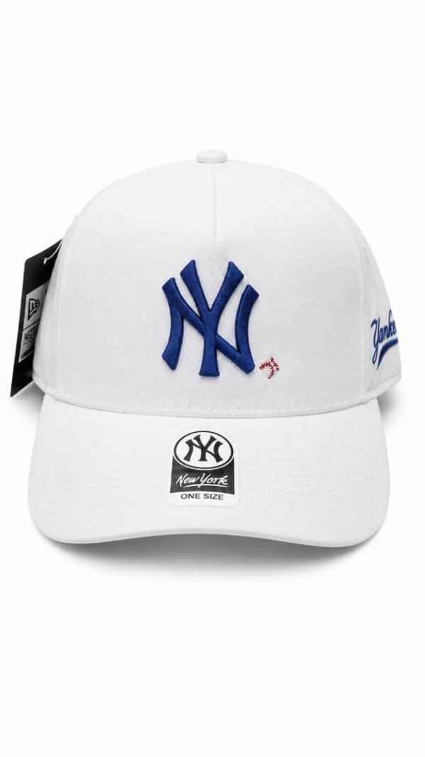 Producto - NY bola baseball blanca logotipo azul premium Yankees snapback regulable