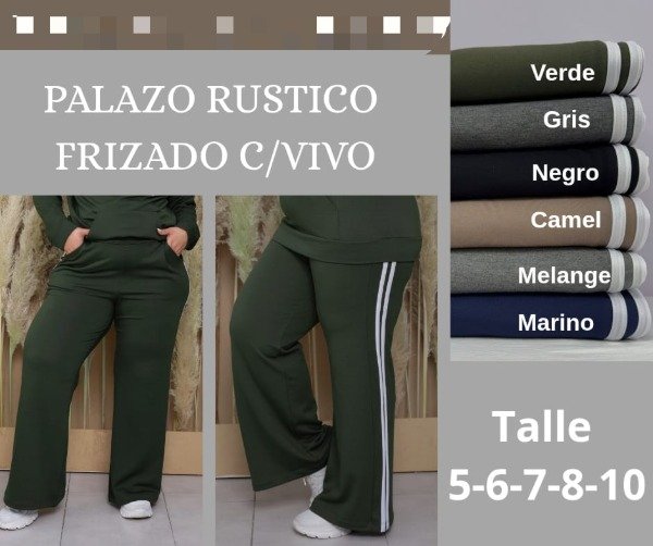 Producto - LINEA TALLES ESPECIALES Palazo rustico frizado con vivo