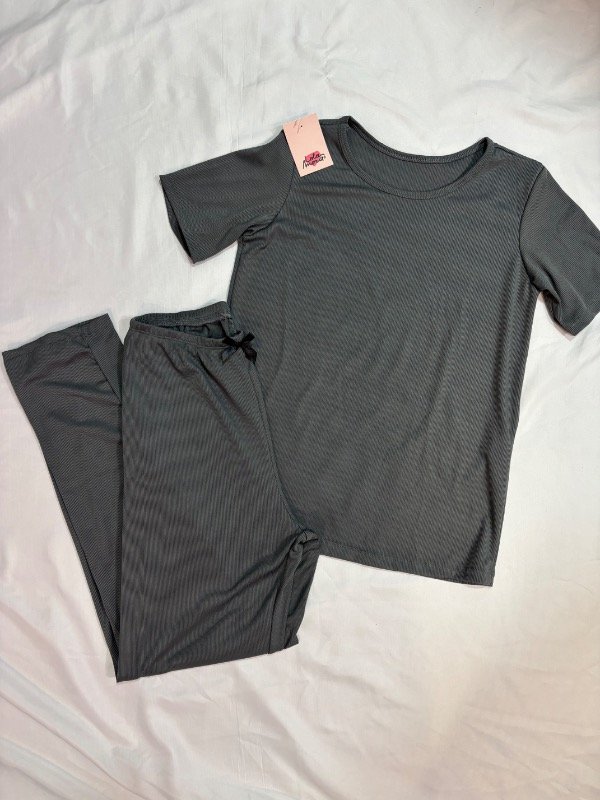 Producto - PIJAMA SOFI M. CORTAS GRIS C/MOÑO - 0