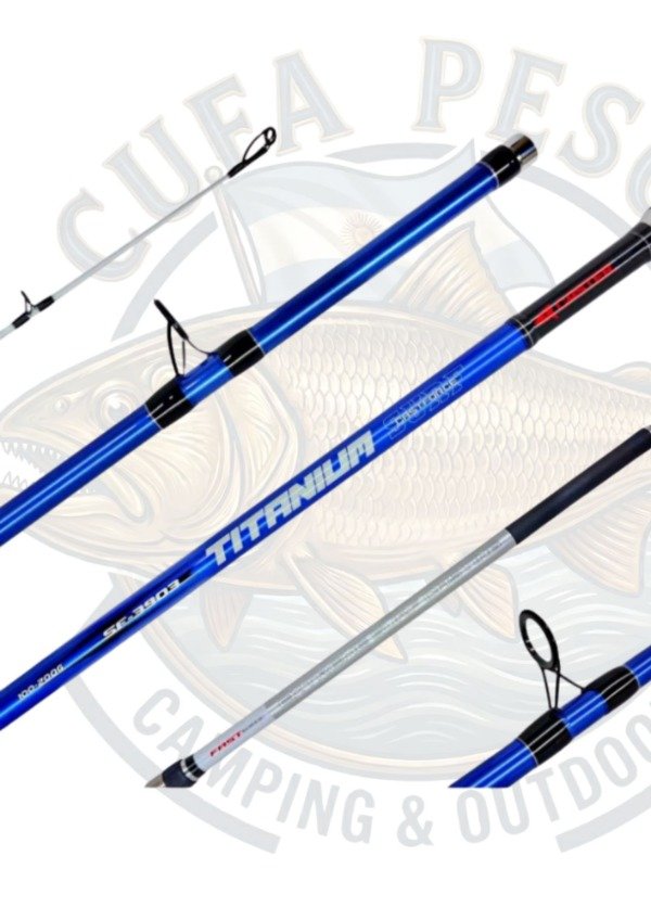 Producto - Caña Caster Titanium 4.20mts de lance, 3 tramos, Carbono