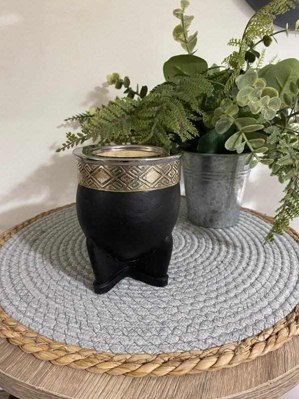 Producto - Mate imperial acero y alpaca  negro 2