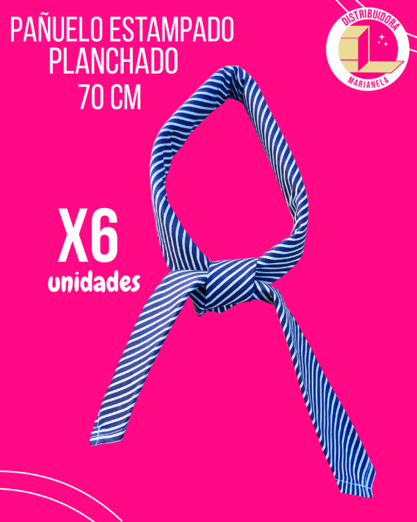 Producto - Pañuelo Estampado planchado 70 cm - Pack x6 unidades