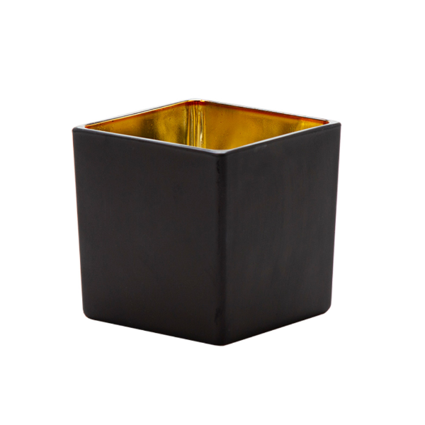 Producto - Porta Vela Vidrio Cuadrado Bicolor 10x10