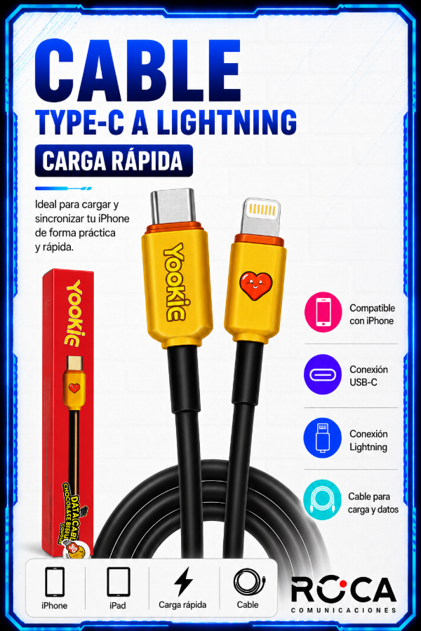 Producto - Cable Yookie Type-C a iPhone 30W
