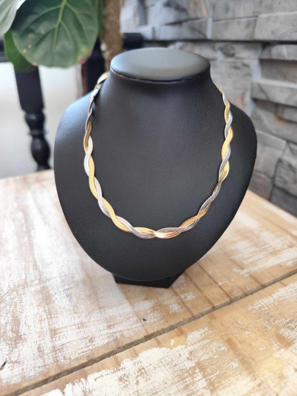 Producto - Collar bicolor mediano. Acero quirurgico.