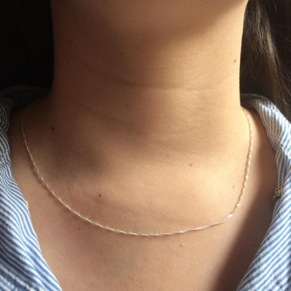 Producto - Cadena Trenzada 45cm - Plata italiana 925