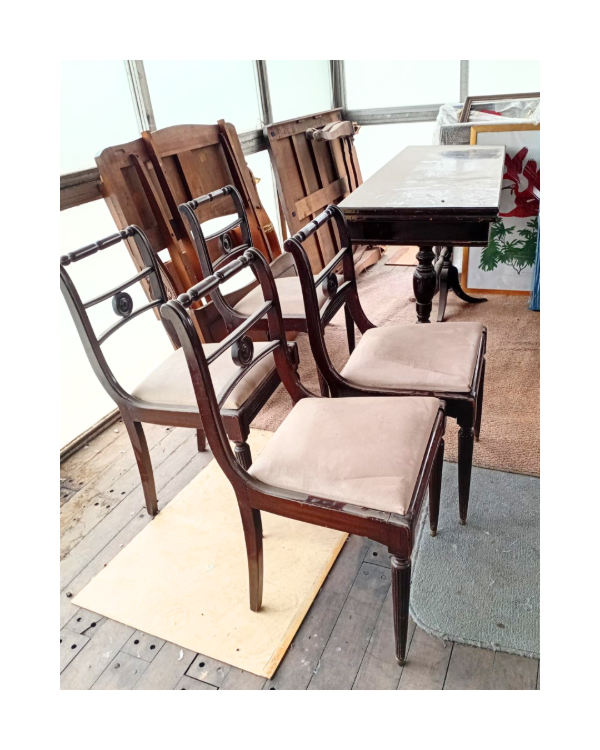 Producto - Mesa libro y 6 sillas de estilo inglés para restaurar