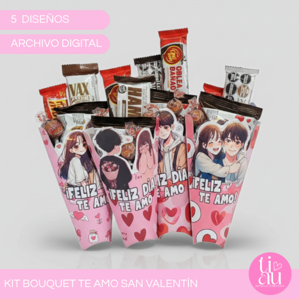 Producto - KIT BOUQUET TE AMO SAN VALENTÍN 5 DISEÑOS