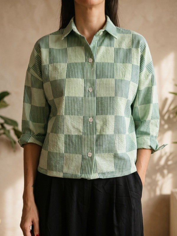 Producto - Camisa Crop Verde - 1