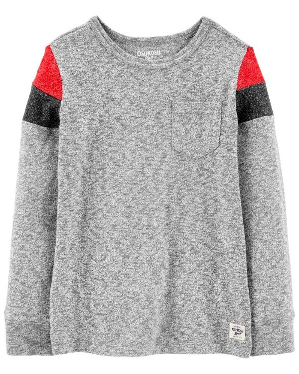 Producto - Buzo Liviano OSHK Gris y Rojo