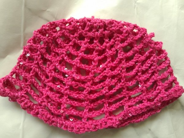Producto - Gorro Mesh Color Rosa Lentejuelas