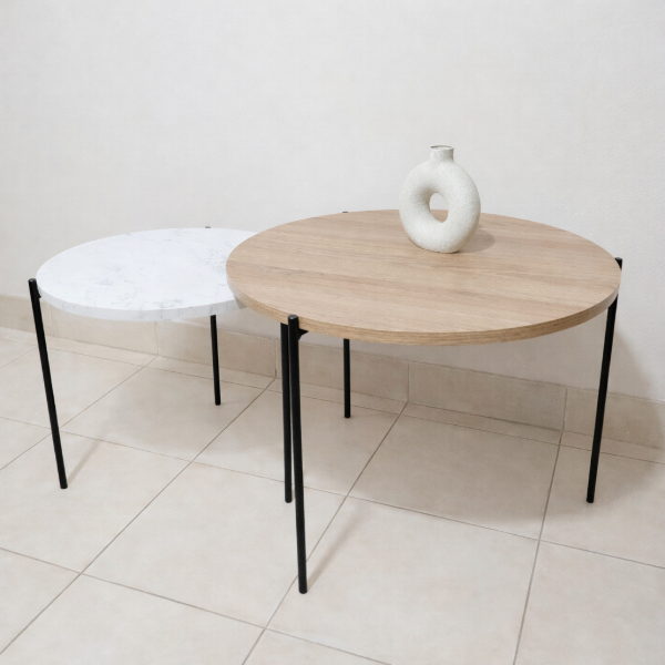 Producto - Mesas Nido Símil Madera + Símil Mármol