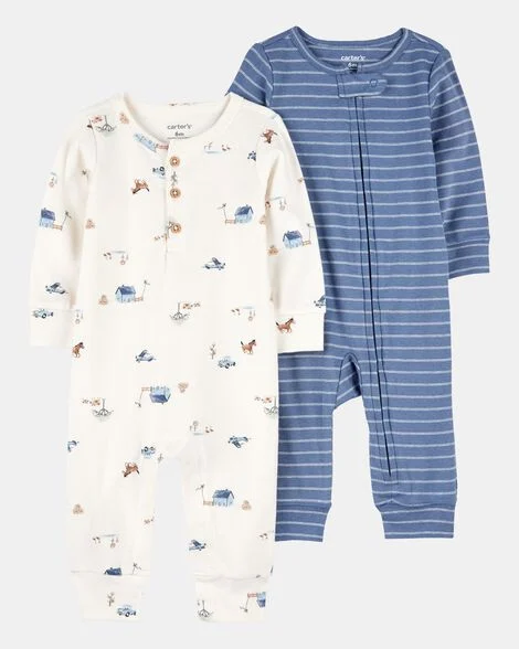 Producto - Carters Pack x 2 Osito Pijama Algodón Blue