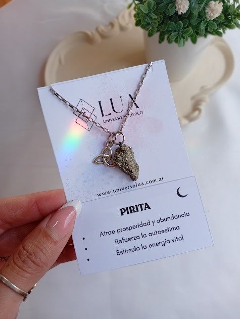 Producto - Collar piedra pirita - Acero quirúrgico