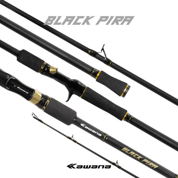 Producto - Caña Bait Kawana Black Pira 2.40 y 2.70m 2 Tramos  30-60lbs Carbono IM8 Trolling - 3