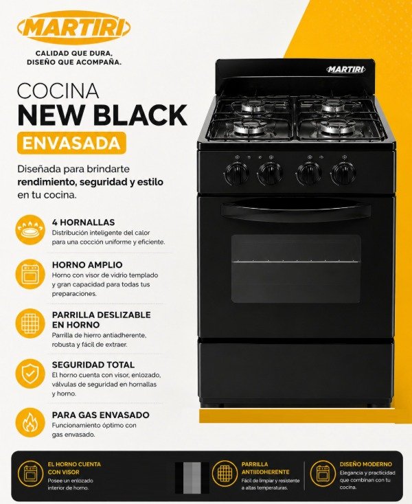 Producto - COCINA MARTIRI NEW BLACK ENVASADA