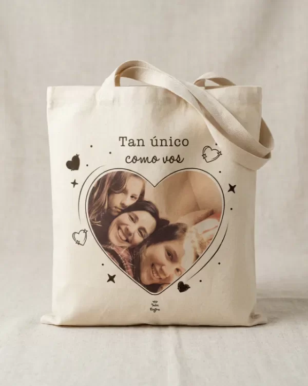 Producto - Tote Bag Corazón de Mamá Personalizada
