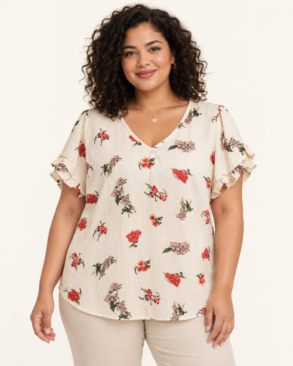 Producto - Blusa Lino Manga Volados - 0