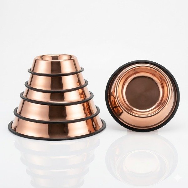 Producto - Comedero Acero Cobre Pet Plast