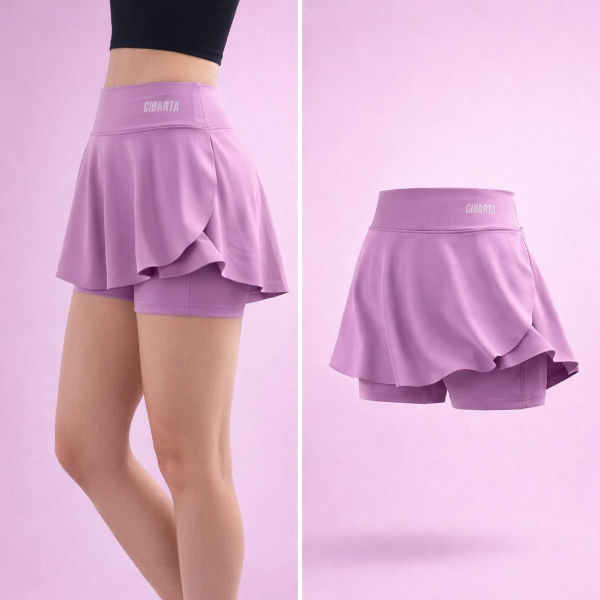 Producto - Pollera con Short Cibarta deportiva Violeta alto rendimiento