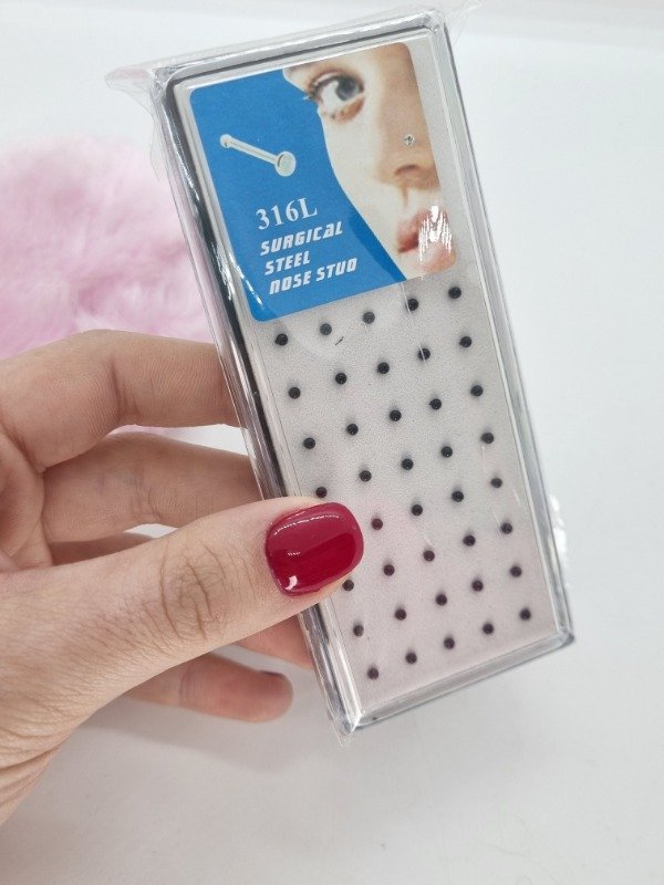 Producto - Piercing nariz punto strass negro