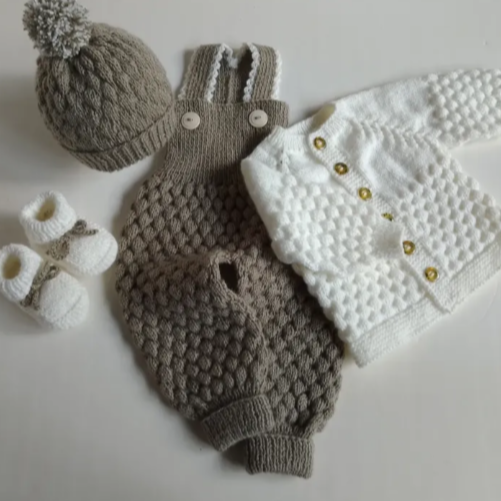 Producto - CONJUNTO BURBUJAS MUSGO Y CRUDO para bebés de (3a6 meses)