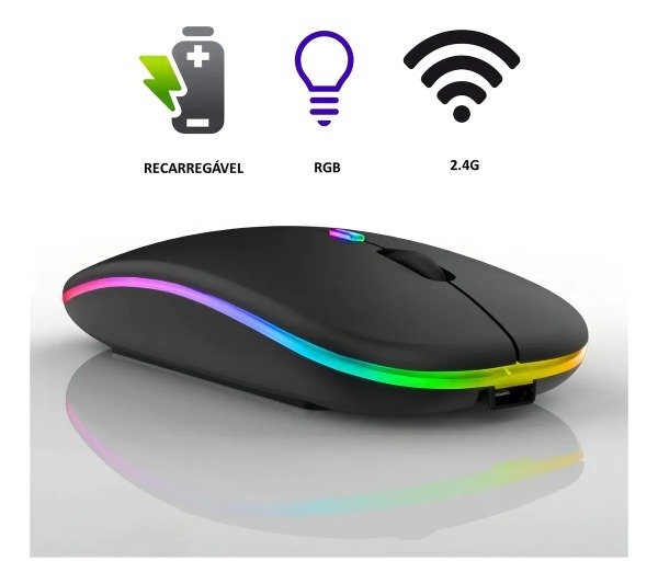 Producto - Mouse Inalámbrico Rgb 2.4 Ghz Recargable Wireless