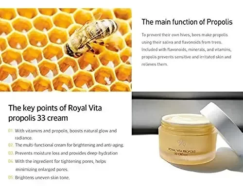 Producto - Crema Facial Hidratante - Dr. Ceuracle Royal Vita Propolis 33 Cream (50ml). - 6