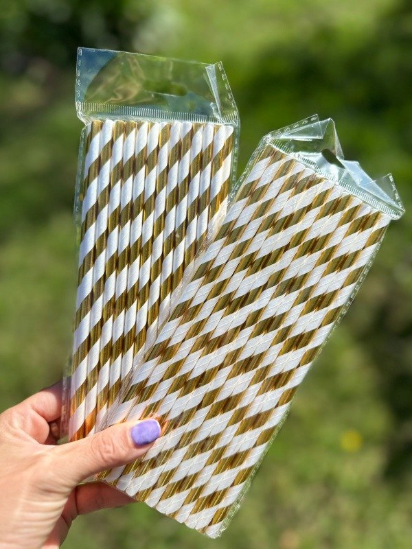 Producto - Sorbete Metalizado Dorado x 25 RAYADO