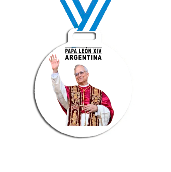Producto - Medalla Plastica Personalizada visita Papa León XIV #16 - 2
