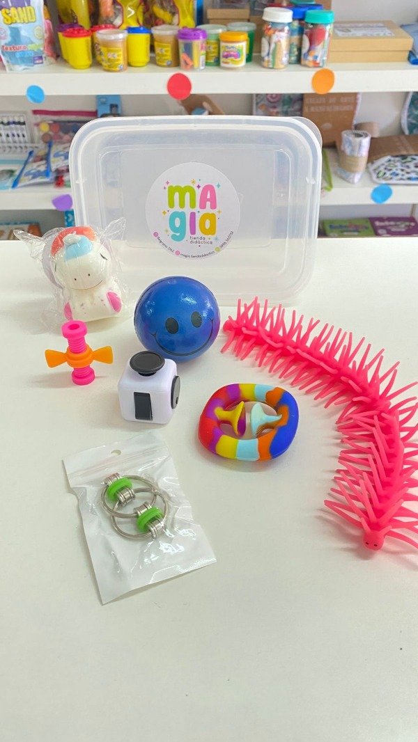 Producto - Cajita anti-estrés y calma - 7 Fidget Toys